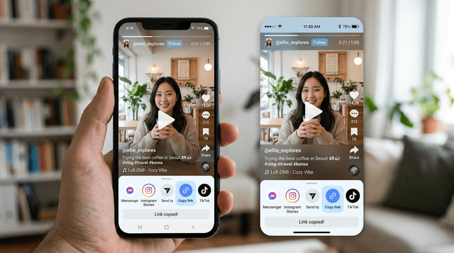 Copy video link from social media app